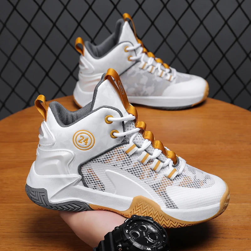 Children's Basketball Shoes Boys' Sports Shoes Breathable Non-slip Girls' Shoes High-top Kids Sports Basketball Shoes Size 31-40